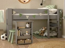 Steens For Kids Mid Sleeper In Cool Grey