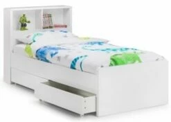 Julian Bowen Manhattan Bookcase Bed In White -bedding sale 1548410987 manhattan bookcase bed drawers open dressed 2