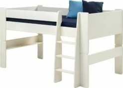 Steens For Kids Mid Sleeper In Solid Plain White