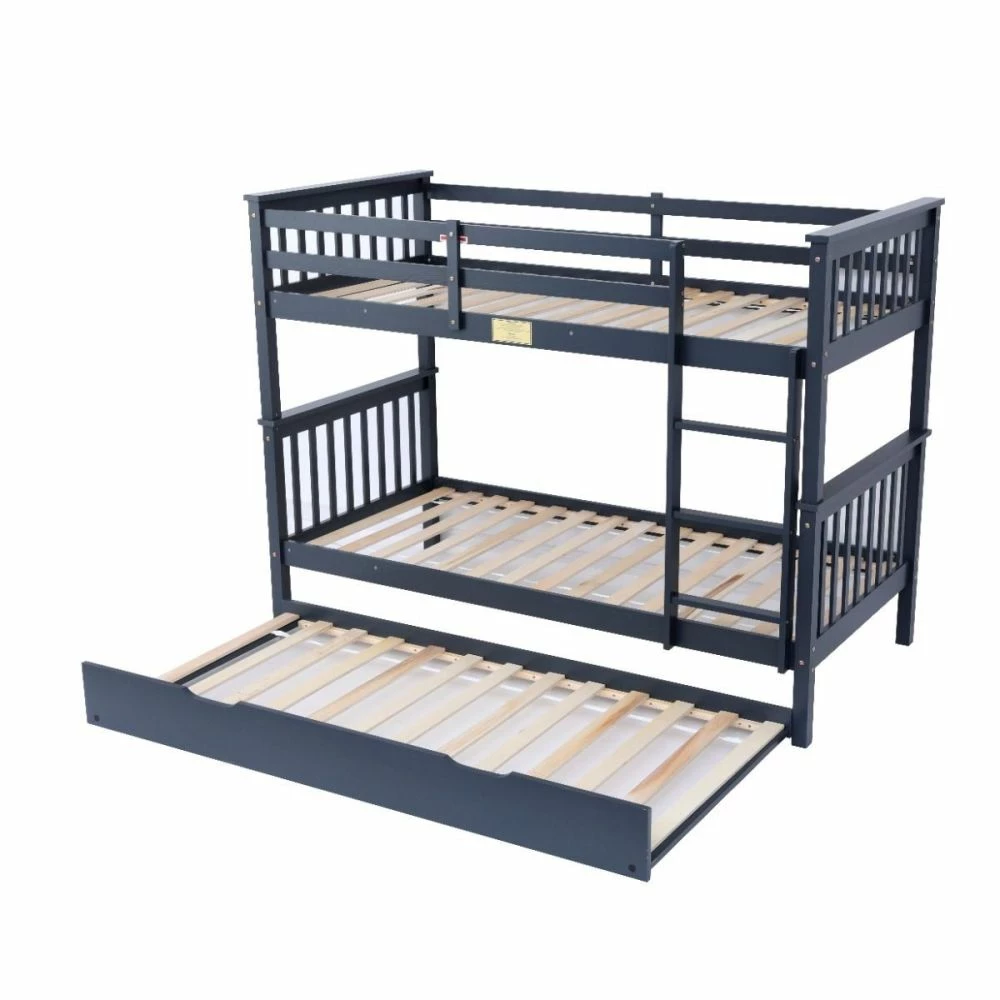Noah Grey Bunk Bed With Underbed Trundle 5 Noah Grey Bunk Bed With Underbed Trundle - Image 3