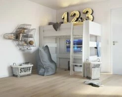 Steens Memphis UK High Sleeper Bed In Surf White