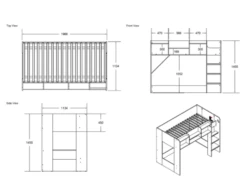 Flair Wizard High Sleeper Storage Station In Solid White -bedding sale 6 3