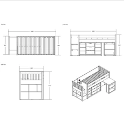 Flair Charlie Mid Sleeper Bed In White 9 Flair Charlie Mid Sleeper Bed In White -bedding sale 9