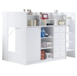 Flair Wizard High Sleeper Storage Station In Solid White -bedding sale 9 2