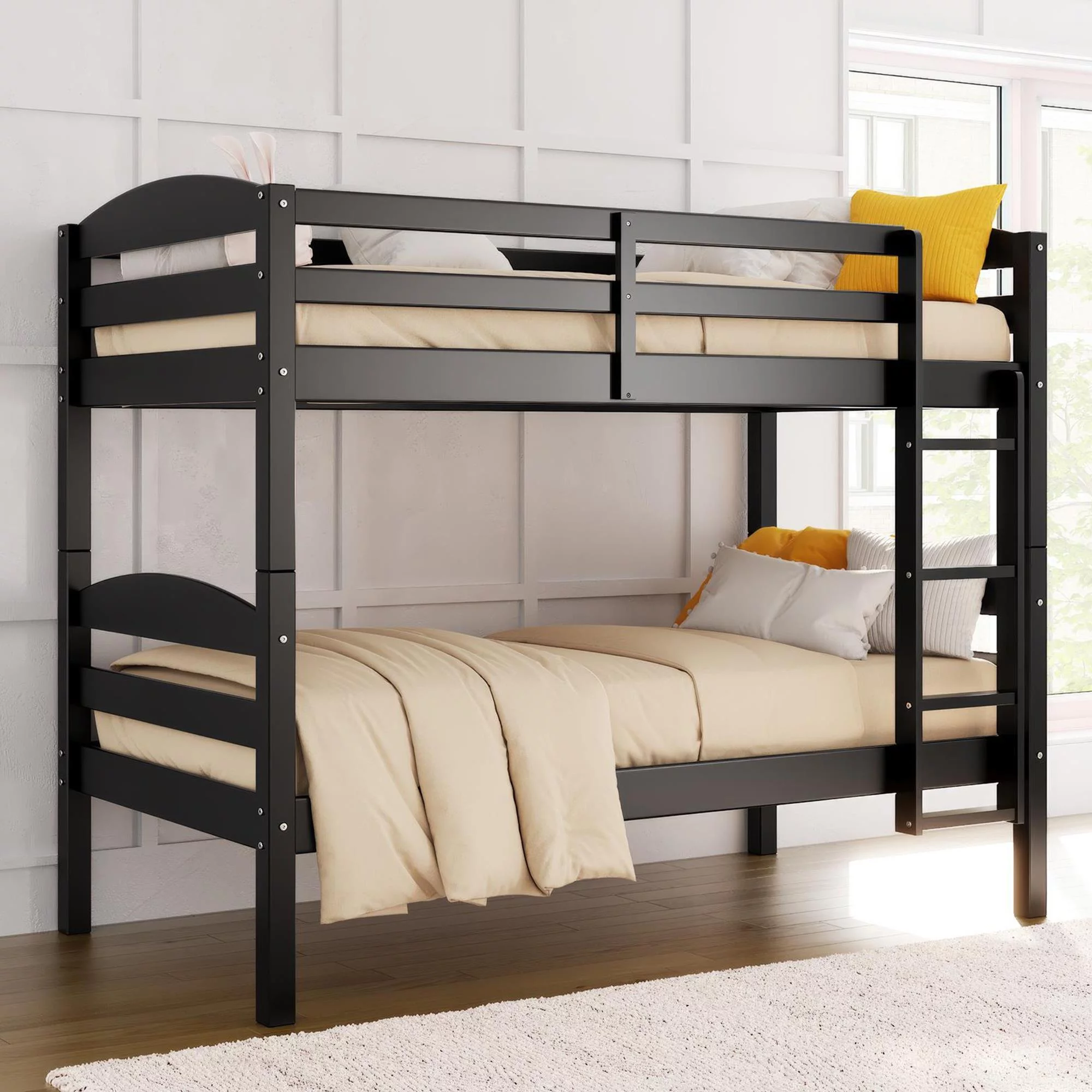 bedding sale 28 bedding sale -bedding sale Better Homes Gardens Leighton Kids Solid Wood Twin over Twin Convertible Bunk Bed with Ladder and Guardrails Black de8d1c1f 85e4 41b0 b224 92766d808944.191eb0c9c9ef2a74d4ecd3ac16c16c41