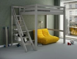 Astral Staircase High Sleeper Bed In Grey