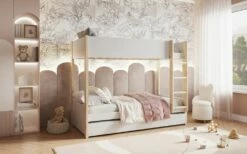 Astral Two Tone Bunk Bed In White With Underbed Trundle -bedding sale astral twotonebunktrundle