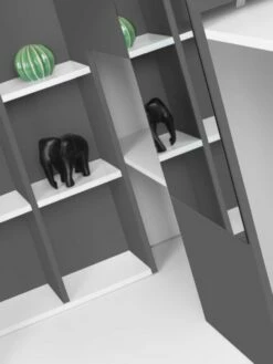 Julian Bowen Aurora High Sleeper Bed In White & Charcoal -bedding sale aur003 aurora highsleeper charcoal white detail 2