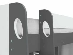 Julian Bowen Aurora High Sleeper Bed In White & Charcoal -bedding sale aur003 aurora highsleeper charcoal white detail 3