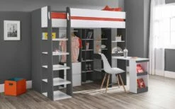 Julian Bowen Aurora High Sleeper Bed In White & Charcoal