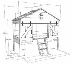 Vipack Barnie Kids Mid Sleeper House Bed -bedding sale bahs9014 03