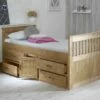 Amani UK Captains Storage Bed In Waxed Pine -bedding sale captains storage waxed1