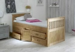 Amani UK Captains Storage Bed In Waxed Pine
