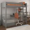 Stompa Classic High Sleeper Bed In Grey With Integrated Desk, Shelving And Chair Bed -bedding sale cghi5 1 1 cropped