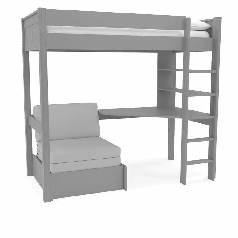 Stompa Classic High Sleeper Bed In Grey With Integrated Desk, Shelving And Chair Bed 4 Stompa Classic High Sleeper Bed In Grey With Integrated Desk, Shelving And Chair Bed - Image 2