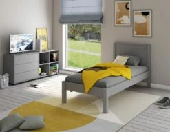 Stompa Classic Low End Single Bed In Grey