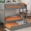 Stompa Classic Bunk Bed In Grey With Open Trundle -bedding sale cgtbnk cropped