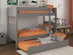 Stompa Classic Bunk Bed In Grey With Open Trundle