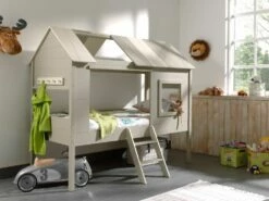 Vipack Charlotte Treehouse Bed In Grey & Beige
