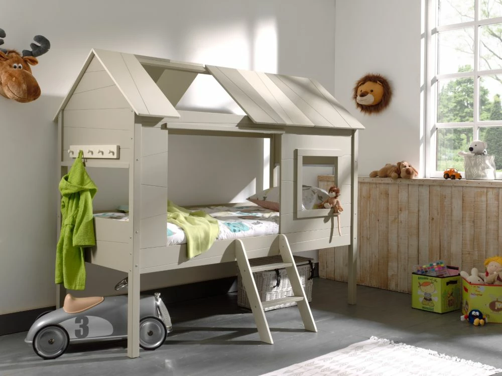 Vipack Charlotte Treehouse Bed In Grey & Beige 3 Vipack Charlotte Treehouse Bed In Grey & Beige
