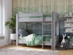Kidsaw Coast Wooden Bunk Bed In Grey & Mattress Bundle