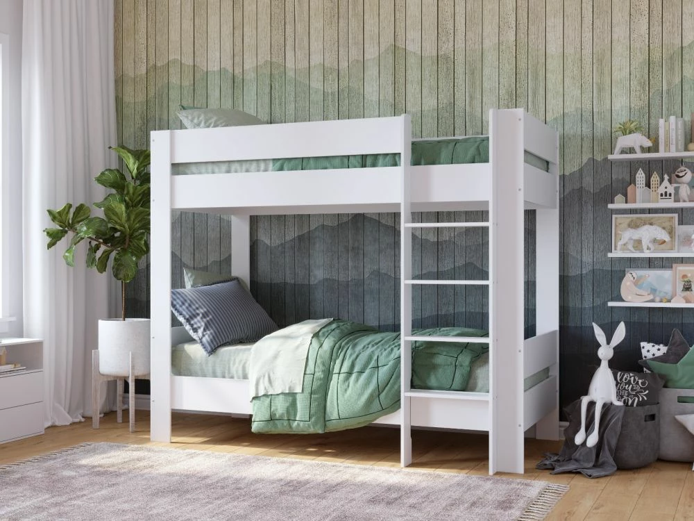 Kidsaw Coast Wooden Bunk Bed In White - UK Size 3 Kidsaw Coast Wooden Bunk Bed In White - UK Size