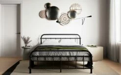 Flair Compton Black Metal Bed - Small Double -bedding sale compton