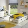Stompa Classic Low End Single Bed In White With Drawers -bedding sale cwlespd 1 1