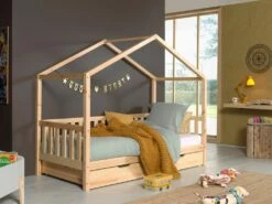 Vipack Dallas Day Bed In Natural Pine With Underbed Trundle
