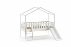 Vipack Dallas Kids House Bed With Slide In White -bedding sale dagb9014 01