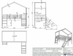 Vipack Dallas Kids House Bed With Slide In White -bedding sale dagb9014 03