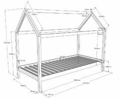 Vipack Dallas Kids House Bed In Pine With Underbed Trundle -bedding sale dalp9010 03 1