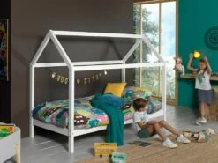Vipack Dallas Kids House Bed In White With Underbed Trundle -bedding sale dalp9014 04