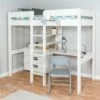 Stompa Duo 4 White High Sleeper Bed With Integrated Desk, Shelving & 3 Drawer Chest -bedding sale duohi4 1
