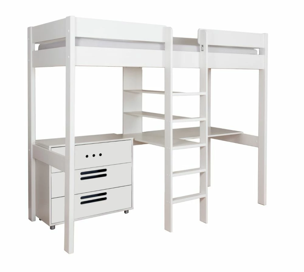 Stompa Duo 4 White High Sleeper Bed With Integrated Desk, Shelving & 3 Drawer Chest 4 Stompa Duo 4 White High Sleeper Bed With Integrated Desk, Shelving & 3 Drawer Chest - Image 2
