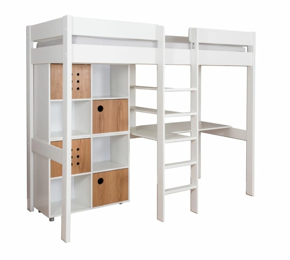 Stompa Duo 6 White High Sleeper Bed With Integrated Desk, Shelving & Multi Storage Unit 4 Stompa Duo 6 White High Sleeper Bed With Integrated Desk, Shelving & Multi Storage Unit - Image 2