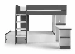 Julian Bowen Eclipse Bunk Bed In White & Charcoal 12 Julian Bowen Eclipse Bunk Bed In White & Charcoal -bedding sale ecl103 eclipse bunk charcoal white cutout 2
