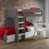Julian Bowen Eclipse Bunk Bed In White & Charcoal -bedding sale ecl103 eclipse bunk charcoal white roomset 1