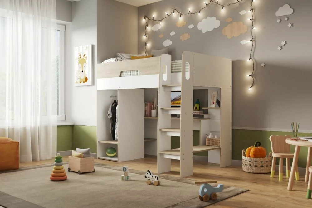 Elliott High Sleeper Workstation In White & Oak 7 Elliott High Sleeper Workstation In White & Oak - Image 5