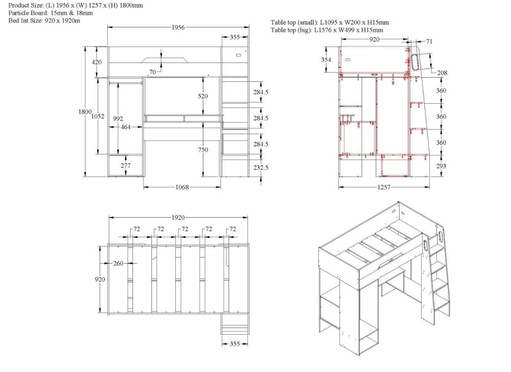 Elliott High Sleeper Workstation In White & Oak 10 Elliott High Sleeper Workstation In White & Oak - Image 8