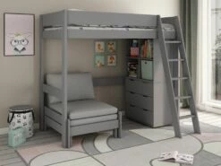 Kids Avenue Estella High Sleeper 2 With Sofa Bed And Storage In Grey