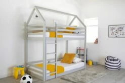 Ezra House Single Bunk Bed In Grey