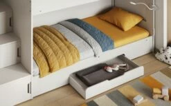 Flair Slick Staircase Bunk Bed In White With Shelves & Drawers -bedding sale ffs23w 3