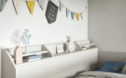 Flair Slick Staircase Bunk Bed In White With Shelves & Drawers -bedding sale ffs23w 6