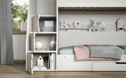 Flair Slick Staircase Triple Bunk Bed In White With Shelves & Drawers -bedding sale ffs93w 3