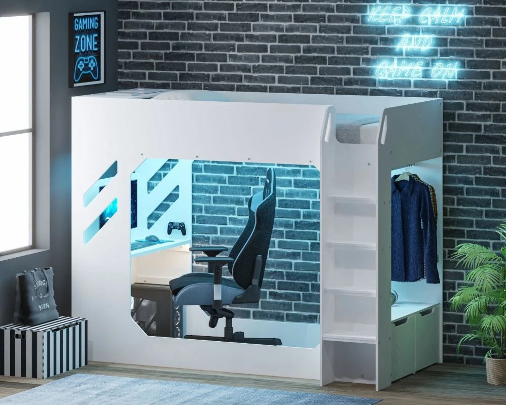 Flair Recoil Shuttle White High Sleeper Bed - Single 3 Flair Recoil Shuttle White High Sleeper Bed - Single