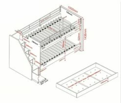 Flair Jasper Bunk Bed With Trundle Bed & Staircase 15 Flair Jasper Bunk Bed With Trundle Bed & Staircase -bedding sale fjaspbw 6