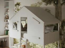 Flair Jungle House Bunk Bed In Solid White 9 Flair Jungle House Bunk Bed In Solid White -bedding sale fjunglbw 2