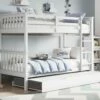 Noah White Bunk Bed With Underbed Trundle & Mattress Bundle -bedding sale flair wooden zoom bunk close tz3 2 1 crop 1