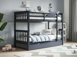 Noah Grey Bunk Bed With Underbed Trundle